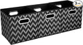 Collapsible Hard Cloth Cubes Storages Organizer Bins Chevron Storage Inserts Cubes Folding Fabric Storage Cubes Boxes 10.5x10.5 X 11 In Black Storage Baskets Drawer Organizer Closet Storage QY-SC10-3
