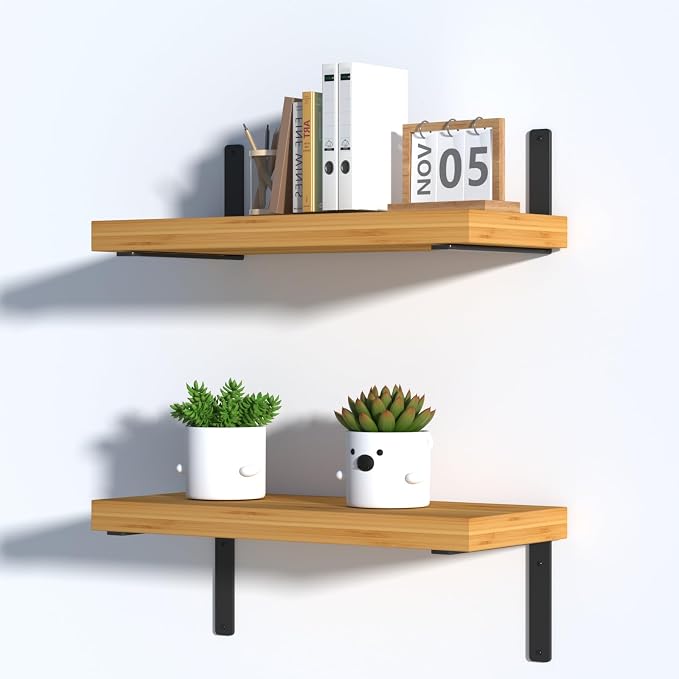 6 Pack - L 5" x H 4" x W1.5, 5mm Thick Black L Shelf Bracket, Iron Shelf Brackets, Metal Shelf Brackets, Floating Shelf, Shelf Supports with Screws