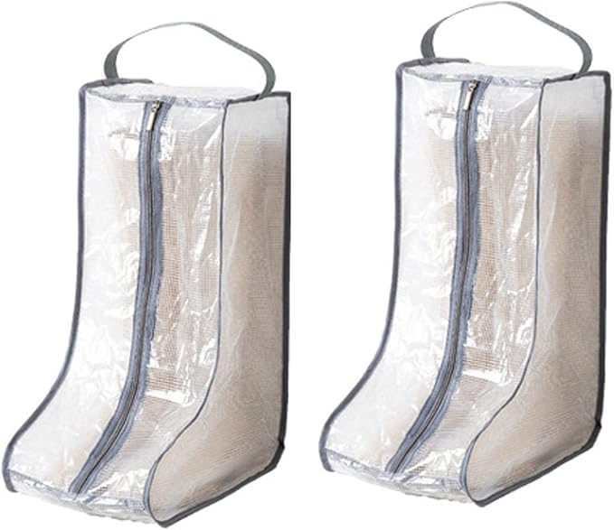 Portable Women Tall/Short Boots Storage Bags - 2 Packs Waterproof Tall/Short Boot Carry Bag for Travel and Daily Use