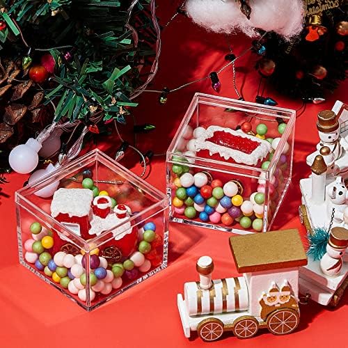 Blulu 8 Pcs Clear Acrylic Box with Lid, 2.2 x 2.2 x 1.8 Inch, Classic Style