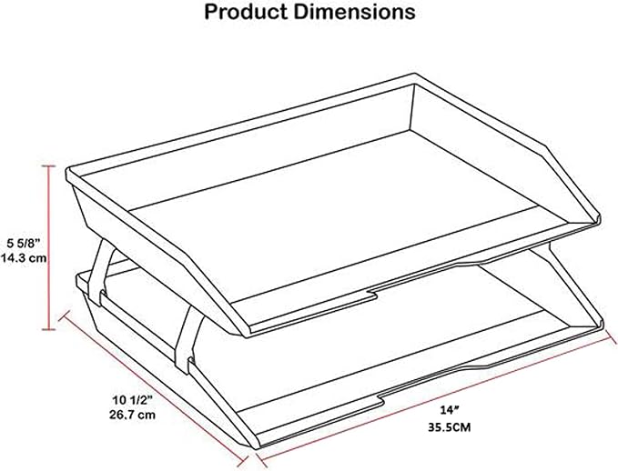 Acrimet Facility 2 Tier Letter Tray, Side Load, Letter Size/A4, Desktop File Organizer, Plastic (Clear Green Color)