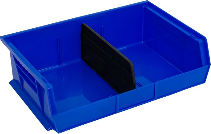 Akro-Mils 40230 Plastic Length Dividers for AkroBins Stackable Storage Bins Models 30230, 30235, 30255, Custom Storage Inserts for Tools, Crafts & Supplies, 6-Pack, Black
