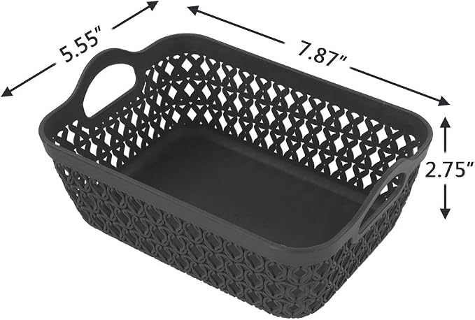 12-Pack Mini Plastic Storage Baskets Trays, Gray Tiny Storage Baskets