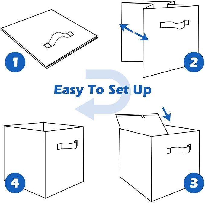 ShellKingdom Storage Bins, Foldable Fabric Storage Cubes And Cloth Storage Organizer Drawer For Closet And Toys Storage, 2 Pack (Black)