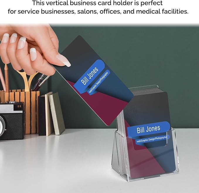 Marketing Holders Vertical Business Card Holder Single Slot Space Saver Premium Security Code Counter