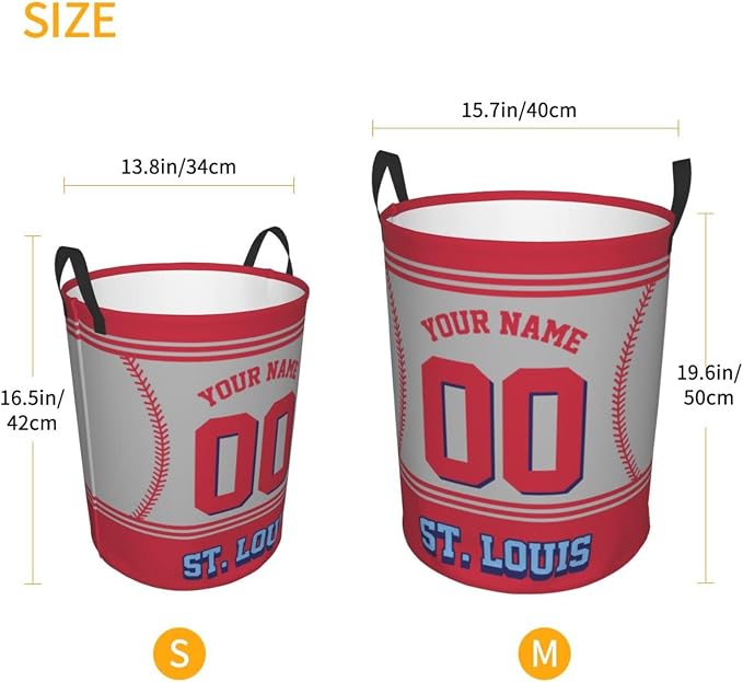 Custom Laundry Hamper Personalized Laundry Basket Customized Name And Number Collapsible Storage Basket for Bedroom Bathroom Living Room Baseball Fan Gifts