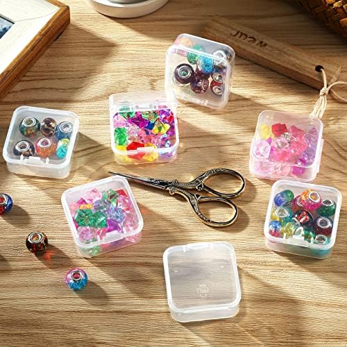 SATINIOR 24 Pcs Small Clear Plastic Container Box, 1.7 x 1.7 x 0.8 in