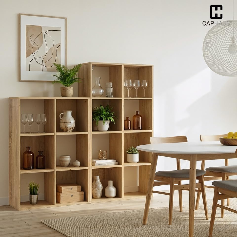 Fencer Wire 11-Inch Cube Storage Organizer Shelf w/Back, with Exterior Edge, Room Storage Shelves Divider, Bookcase, 8-C