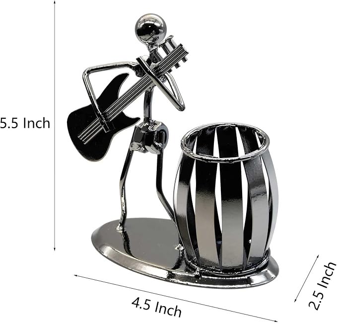Owlgift Metal Pencil Holder, Office Supply Pen Organizer Desktop Decoration Stand Container (Guitar)