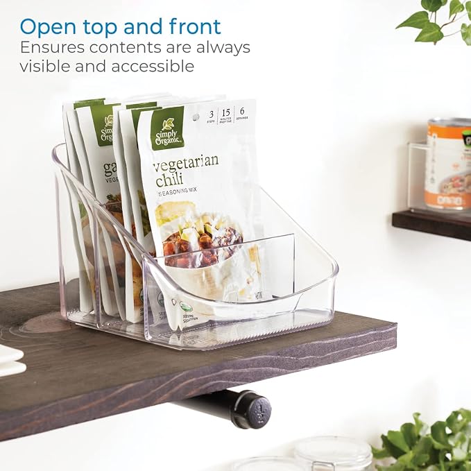 iDesign Linus BPA-Free Plastic 3-Tier Packet Organizer | 6.25" x 5.75" x 5", Clear