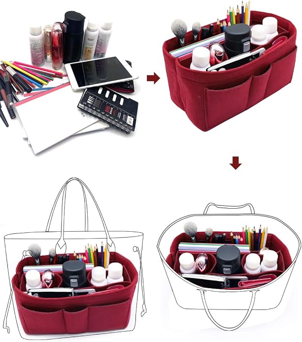 LEXSION Felt Insert Bag Organizer Bag In Bag For Handbag Purse Organizer Fits Speedy Neverful
