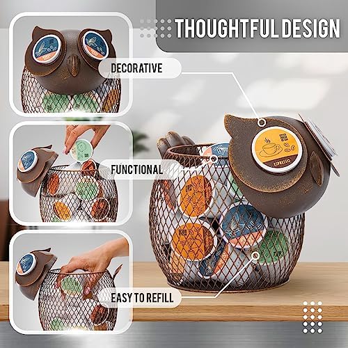 Made Easy Kit Coffee Pod Organizer - Home Coffee Bar Functional Décor - Café Station Countertop Storage Accessories (Sea