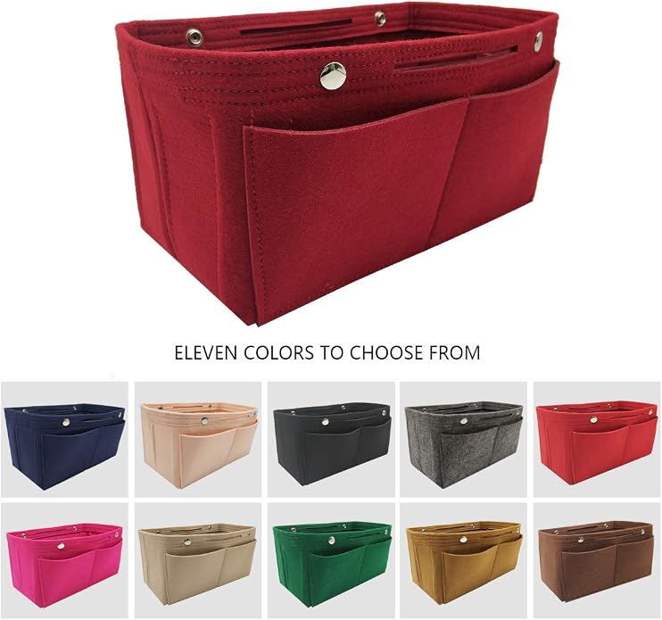 LEXSION Felt Purse Organizer Insert Multi Pocket Bag Organizer Shaper | zipper bag, tote shaper, multi pocket bag, handbag shaper, various sizes