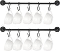 Mkono Mug Holder Wall Mounted Coffee Cup Rack Hanger Modern Metal with 10 Mug Hooks Rustic Utensil Tea Cups Storage Organizer for Kitchen Dining Room Coffee Bar, Set of 2, Black