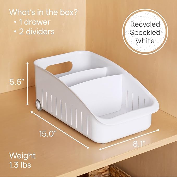 YouCopia RollOut Pantry Drawer 8", Kitchen Storage Caddy, Pantry Organizer