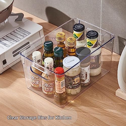 Set of 8 pantry organizers and storage, Clear Plastic Storage Bins for Kitchen Organization, Freezer Storage, Home Edit 