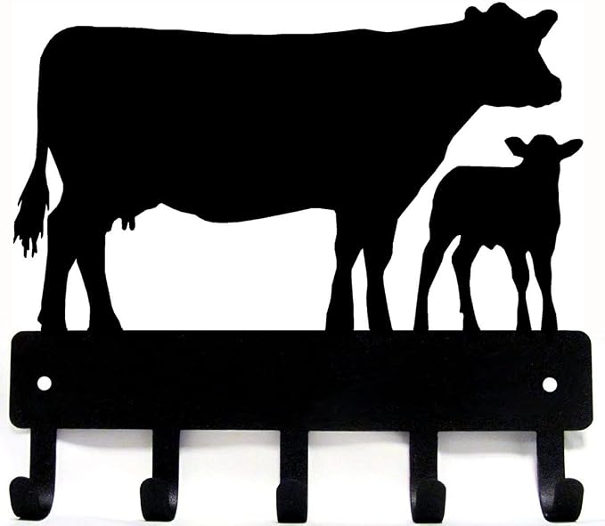 Cow and Calf Cattle Farm Key Rack - 9 inch Wide - Made in USA