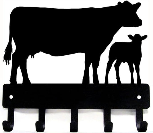 Cow and Calf Cattle Farm Key Rack - 9 inch Wide - Made in USA