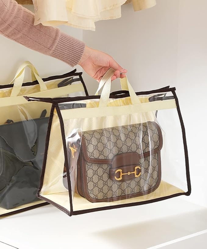 Clear Handbag Storage Bags Purse Organizer for Closet, Zipper Hanging Storage Bag for Handbags, XL, 2PCS