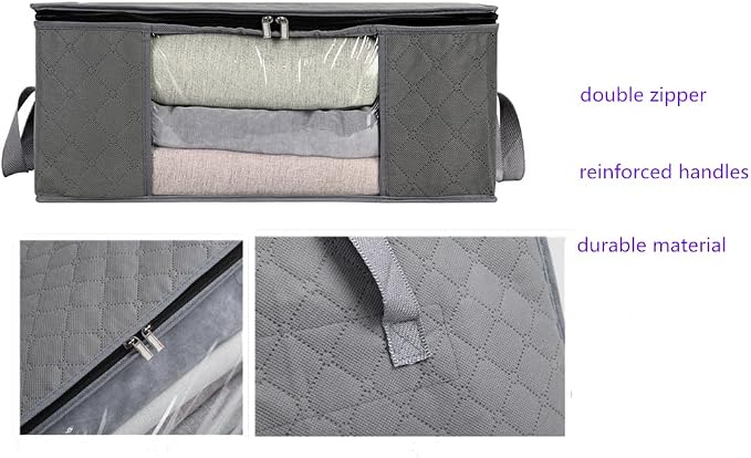 Storage Clothes Bins Closet Bags: Containers Organizer Bag Boxes Clothing Bin Box Container Organization for Organizing Blanket Cloth Pillow Sheet Sweater and Storage Totes Organizers With Lids