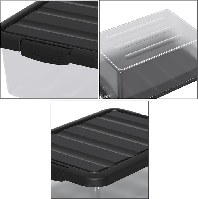 2-Pack 14 Quart Clear Plastic Latching Storage Box, Heavy-Duty Organizing Containers for Closet, Bedroom, Office