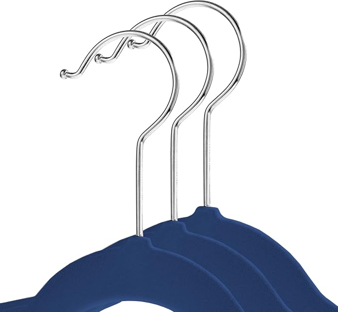 Casafield 100 Velvet Baby Hangers - 11" Size for Infant & Toddler Clothes - Royal Blue