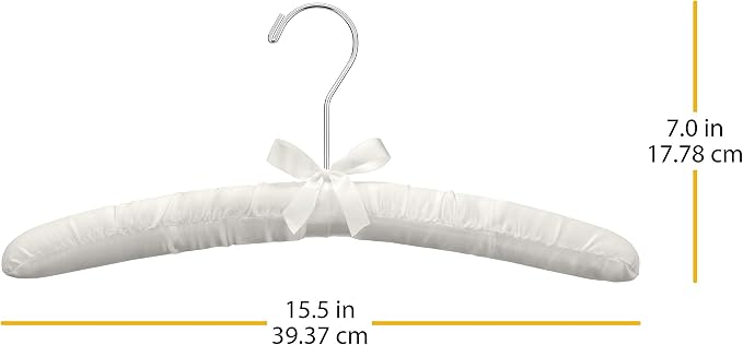 Whitmor 8PK Sat Blouse Hanger, 8 Count, Bone