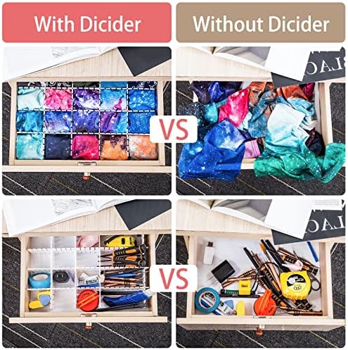 45 Pack Drawer Dividers, Plastic Adjustable Drawer Storage Organizer for Tidying Clutter Socks, Underwear, Makeup, Kitch