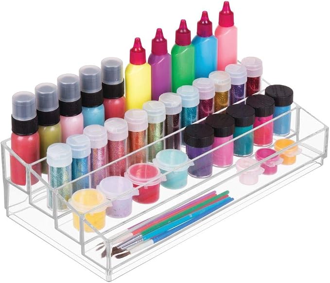 iDesign Tiered Cosmetics & Nail Polish Organizer, The Clarity Collection – 12.75 IN X 6.5IN X 3.75 IN, Clear