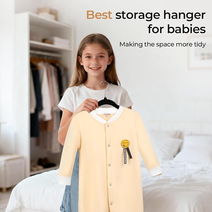 GoodtoU Kids Hangers Velvet 50 Pack 14" - Kids Felt Hangers Non Slip Toddler Hanger Childrens Hanger for Kid