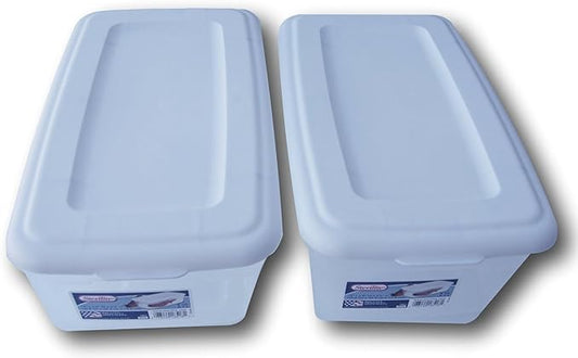 Sterilite 6 Quart Storage Bin Shoe Box - Clear and White - Pack of 2