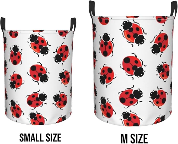 Ladybug Laundry Basket,Laundry Hamper,Collapsible Storage Bin, Oxford Fabric Clothes Baskets,Nursery Hamper For Home,Office,Dorm,Gift Basket