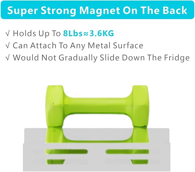 Magnetic Spice Rack for Refrigerator, Metal Spice Rack Organizer, Magnetic Shelf for Fridge 4Pack Grey