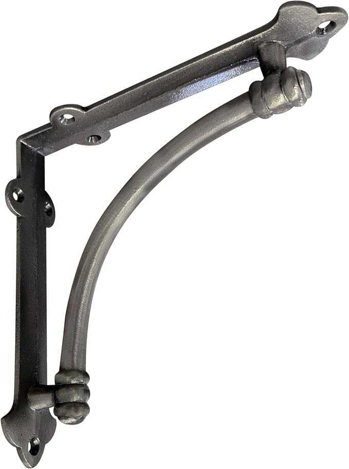 NACH Decorative Shelf Brackets, 2 Pack of 7.25 x 1.6 x 7.25 inch Antique Metal Cast Iron Shelf Brackets - Decorative Brackets for Mounting - Industrial Style Brackets
