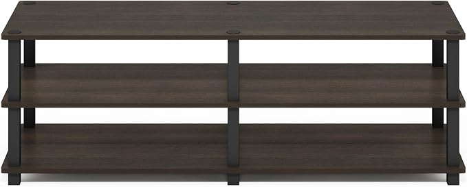 Furinno 14038DBR/BK TST No Tools 3-Tier Wide Shoe Storage Rack, Dark Brown/Black 47 Inch