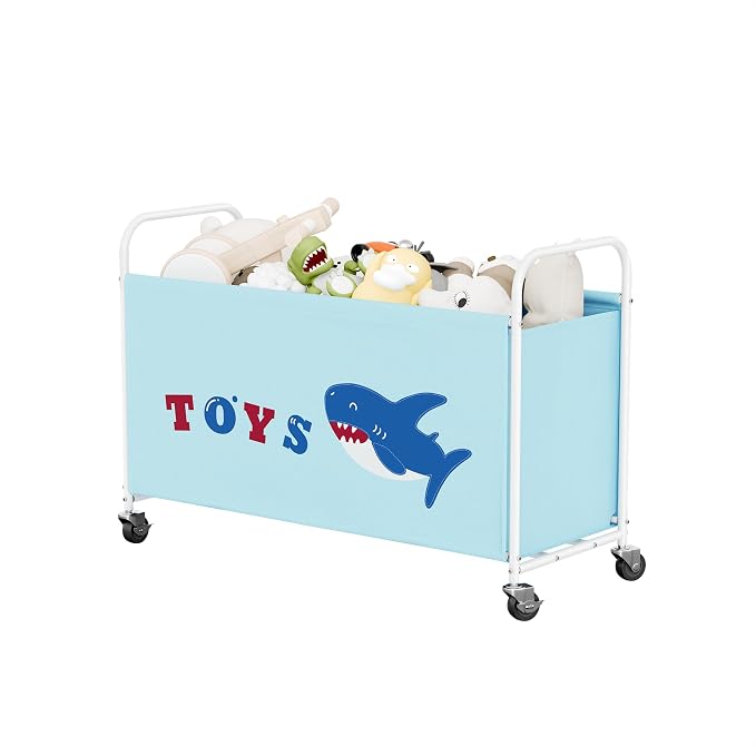 GRANNY SAYS Toy Box for Boys, Large Toy Chest Storage with Wheels, Metal Kids Toy Storage Organizer for Stuffed Animals, 135L Kids Toy Bins for Bedroom, Living Room, Nursery, Blue