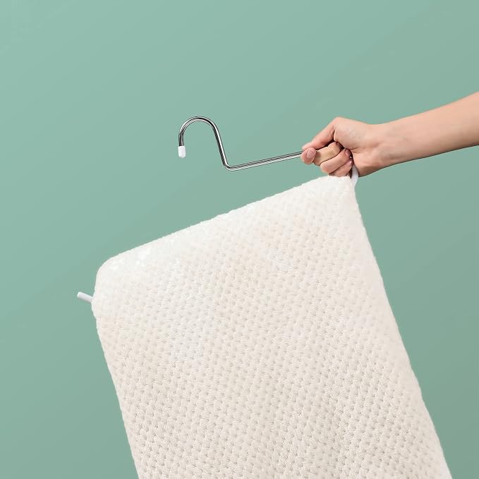 VASLIM 8 Pack Blanket Hangers Heavy Duty Black Vinyl Coated Nonslip - Great for Quilts, Comforters, Table Cloths, Towels, Sleeping Bags,Drapery and bedspreads(White)