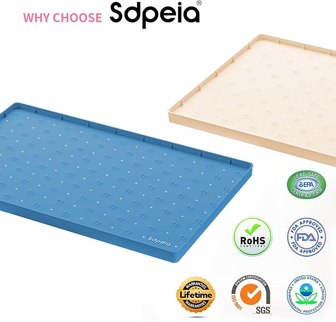 Sdpeia Under Sink Mat 31"×22" Waterproof Silicone Cabinet Liner & Sink Protector for Kitchen & Bathroom, Multi-Purpose Organizers Tray for Pets, Laundry, Cat Litter Mat