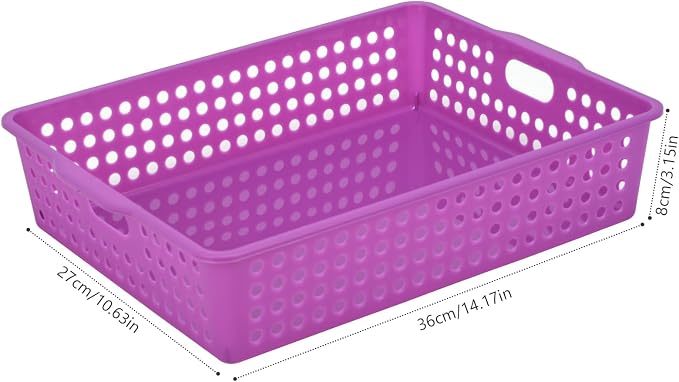 6-Pack Stackable Paper Trays with Handles, Modern Desktop Organizer for A4 Documents, Homework Turn-in Bins for Classroom & Office Use (Rainbow)