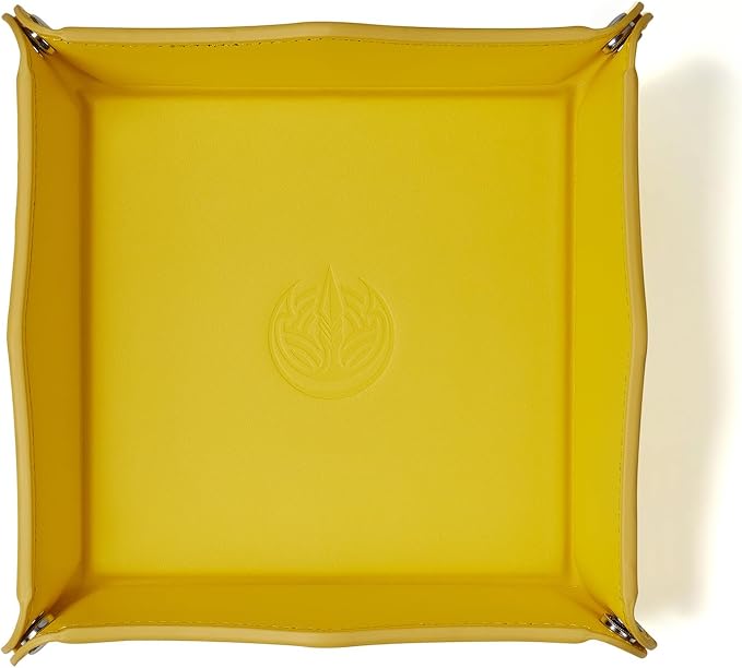 Jewelry Tray, PU Leather Valet Tray - Catchall for Keys, Wallet, Coins - Yellow