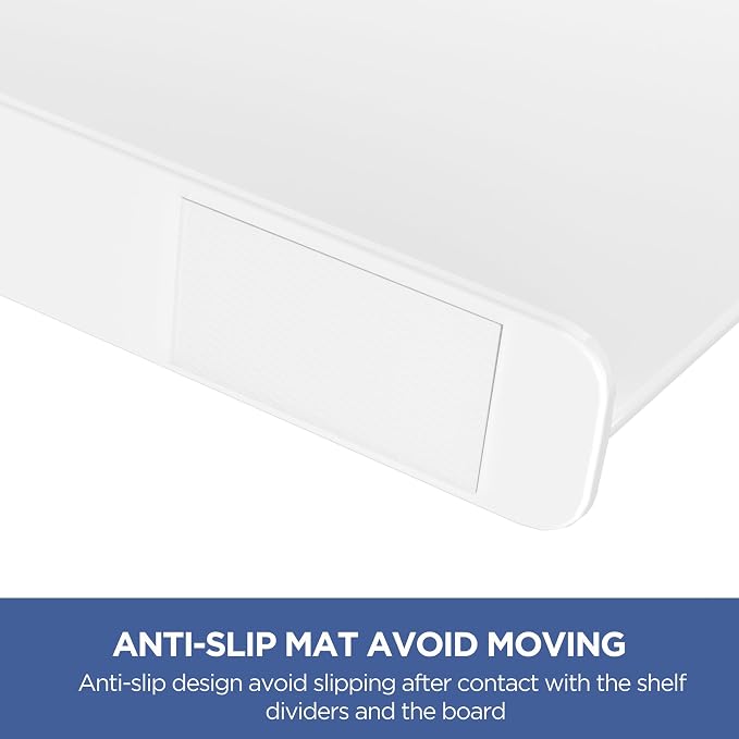 HBlife 6 Pcs White Acrylic Shelf Dividers, Vertical Purse Organizer for Closet Perfect for Sweater, Shirts, Handbags in Bedroom and Kitchen, Closet Separators for Organization Cabinet
