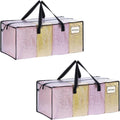 VENO 2 Pack Heavy Duty Moving Bags, Clear Packing Bags for Easy Visibility, Alternative to Moving Boxes, Storage Bins for Clothes, Blankets, Comforters, College Dorm Essentials (Clear, 2 Pack)