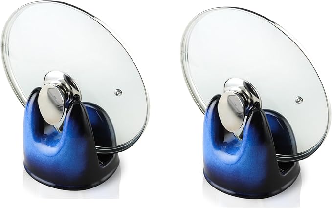 Nihow Ceramic Pot Lid Holder While Cooking for Kitchen Counter/Stove Top | Catch Water & Oil Drips,Stable & Secure,Heat Resistant,Easy to Clean & Dishwasher Safe,Space-Saving,Multi-Purpose Holder
