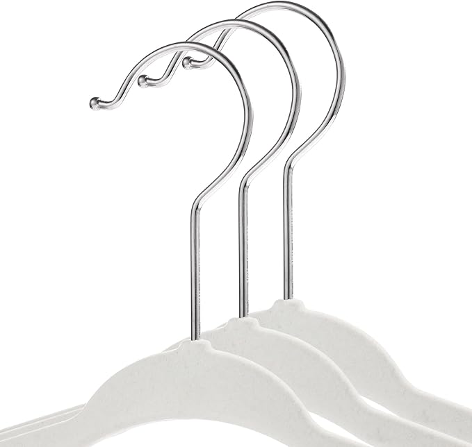 Casafield 100 Velvet Baby Hangers - 11" Size for Infant & Toddler Clothes - Ivory