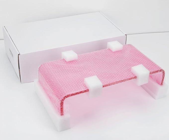 Acrylic Monitor Stand Riser L15''xW7.5''xH4'' Acrylic Laptop Stand Riser for Desk Clear Computer Monitor Stand for Desk Office Organizer for Office Home Bright Pink