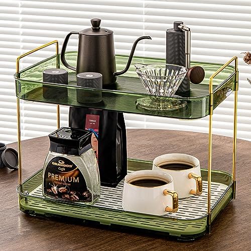 Coffee Bar Accessories, Station Organizers,Large Capacity Storage with Drain Board,Whisky Tray,Mug Tea Cup Holder Coffee