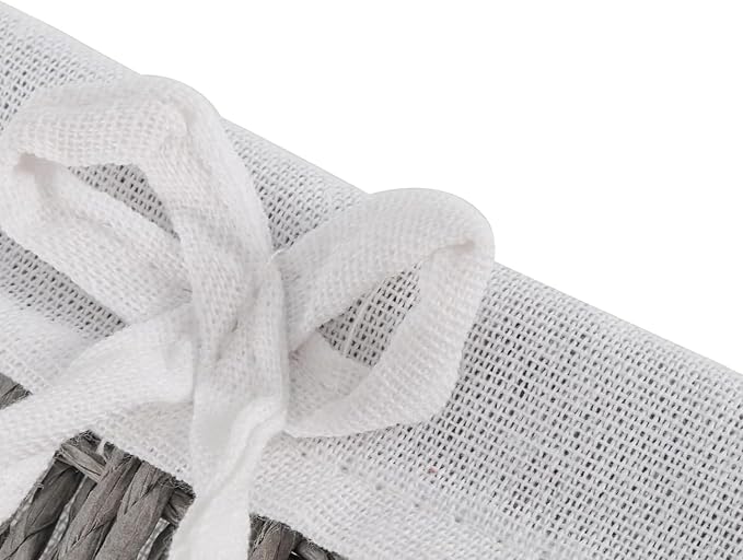 SHEUTSAN 3 PCS 3 Sizes Gray Woven Storage Basket with Removable Liner, Decorative Paper Rope Woven Storage Bin for Organizing and Storing