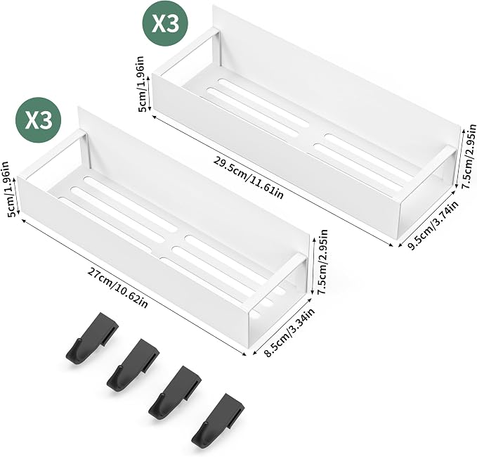 Hleelomi 6-Piece Extra-Large Capacity Magnetic Spice Rack for Refrigerator, White
