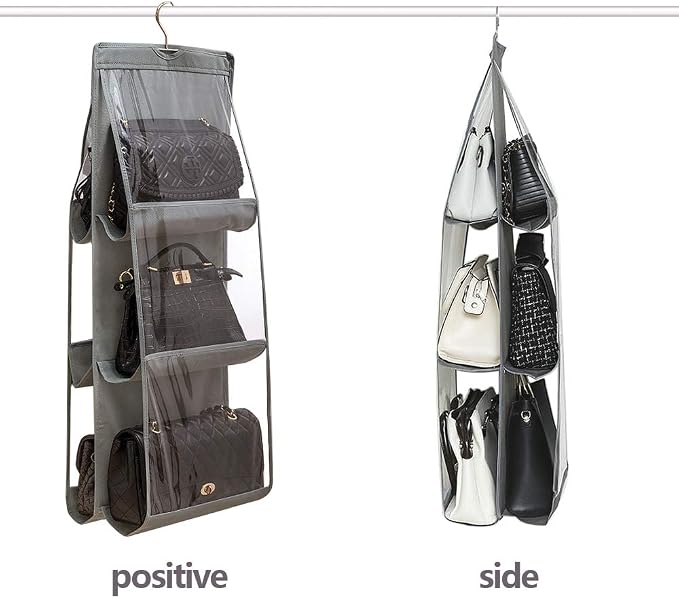 DIOMMELL Purses Hanger Hanging Handbag Organizer Bags Storage Holder for Closet with 6 Larger Pockets