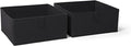 RiverRidge Kids 2pc Folding Storage Bins Set - 10.5” Bin Organizers with Handles - Black Closet Organizers & Storage for Toys, Games, Shoes - Foldable Cube Storage Organizer Bins for Playroom, Nursery